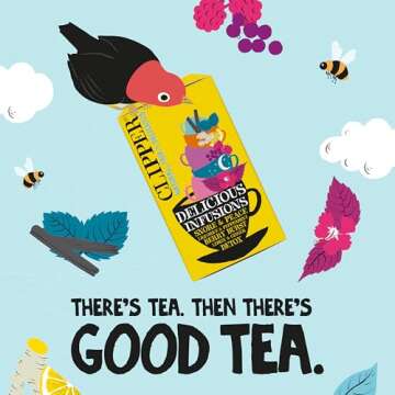 Clipper Tea: Organic Herbal Tea Variety Pack, Delicious Infusions – Assorted Tea Set with 5 Flavors Including Berry, Lemon, And Ginger – Gift Box, 20 Unbleached Tea Bags