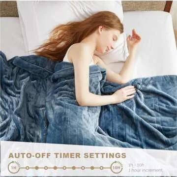 Degrees of Comfort Electric Blanket Full Size | Single Control with Auto Shut Off | Fleece Heated Blanket for Bed | Machine Washable | Blue, 80Wx84L