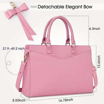 RAINSMORE Laptop Bag for Women 15.6 Inch PU Tote Bag Business Office Work Bag Waterproof Briefcase C...
