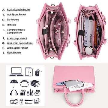 Stylish RAINSMORE Laptop Bag for Women - Waterproof & Chic