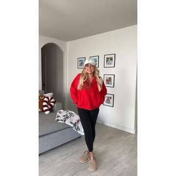 AMEBELLE Women’s Cozy Lightweight Cropped Fleece Pullover Sherpa Jacket with Pockets