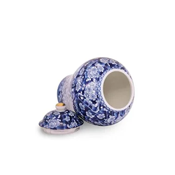Charming BALIOS Blue and White Ginger Jar for Home Decor
