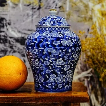 Charming BALIOS Blue and White Ginger Jar for Home Decor