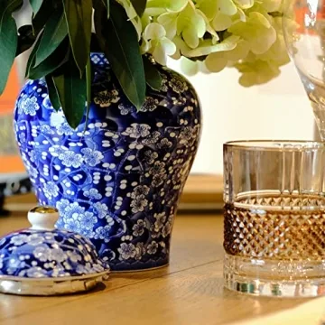 Charming BALIOS Blue and White Ginger Jar for Home Decor