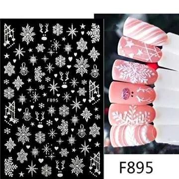 Christmas Nail Art Stickers for Glittery Nail Designs