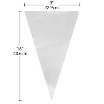 Keenpioneer Piping Bag - Disposable Cake Decorating Bag 56 Count (16 inch, Clear)