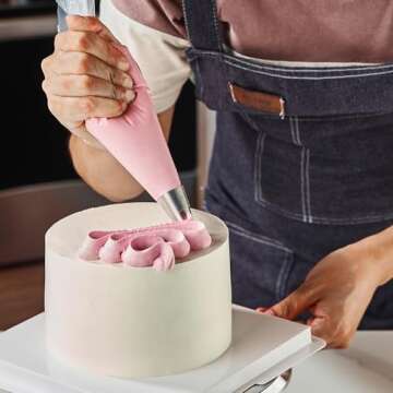 Keenpioneer Piping Bag - Disposable Cake Decorating Bag 56 Count (16 inch, Clear)