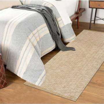 LEEVAN Washable Kitchen Runner - Modern Cotton Rug
