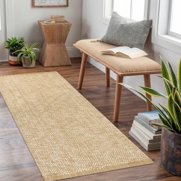 LEEVAN Washable Kitchen Runner - Modern Cotton Rug