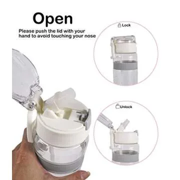 Diller Water Bottle with Straw, 28 or 18 oz BPA Free Plastic Water Bottle with Leak Proof Flip Top Lid for Gym Camping Workouts Outdoors (Clear White, 28 oz)