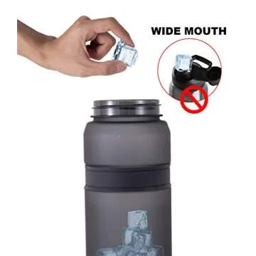 Diller Water Bottle with Straw, 28 or 18 oz BPA Free Plastic Water Bottle with Leak Proof Flip Top Lid for Gym Camping Workouts Outdoors (Clear White, 28 oz)