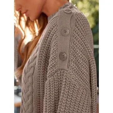 LILLUSORY Oversized Cable Knit Sweater Dress for Women 2024