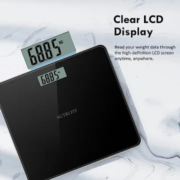 NUTRI FIT Digital Bathroom Scale High Accuracy Large LCD