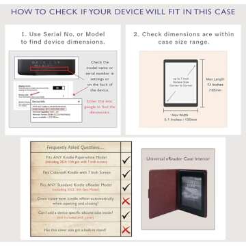 Book Cover for Any eReader up to 7.5 to 5.1 Inches in Size. Fits Any e-Book Reader Including kobo, Nook, Kindle, Paperwhite, Colorsoft, Sony, storytel and More. (Vintage Flowers)