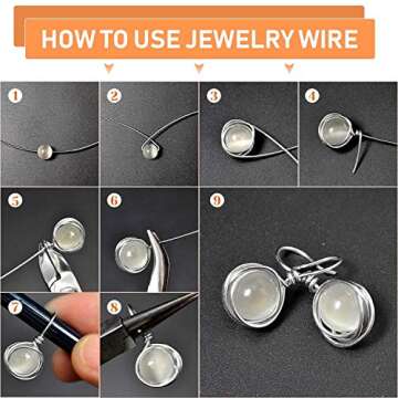 22 Gauge Jewelry Wire, Anezus Craft Wire Tarnish Resistant Copper Beading Wire for Jewelry Making Supplies and Crafting (Silver, 49 Yards/45 Meters)