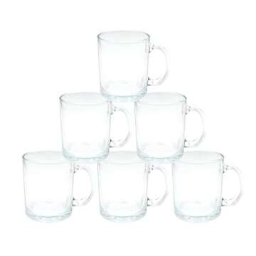 MR.R 11oz Sublimation Blanks Clear Glass Mug Set for Custom Printing