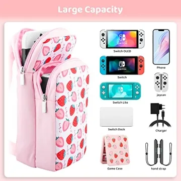 FANPL Cute Strawberry Backpack for Nintendo Switch