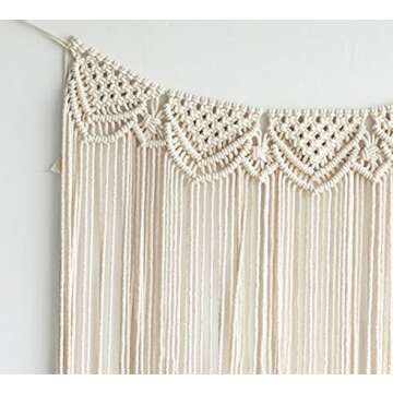 Flber Macrame Wall Hanging Boho Wedding Hanger Cotton Handmade Wall Art Home Wall Decor,42"x 35"