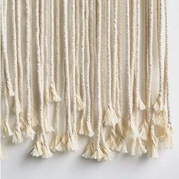 Flber Macrame Wall Hanging Boho Wedding Hanger Cotton Handmade Wall Art Home Wall Decor,42"x 35"