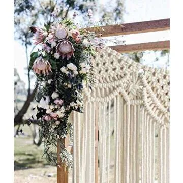 Flber Macrame Wall Hanging Boho Wedding Hanger Cotton Handmade Wall Art Home Wall Decor,42"x 35"