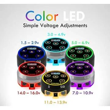 Aurora II Tattoo Machine Power Supply with Touchscreen & LED