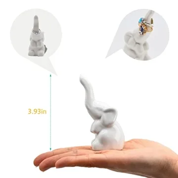 BARBIZON WAGON Elephant Ring Holder 2 Pack for Jewelry