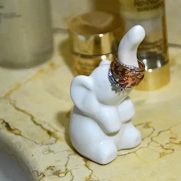 BARBIZON WAGON Elephant Ring Holder 2 Pack for Jewelry
