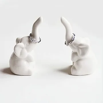 BARBIZON WAGON Elephant Ring Holder 2 Pack for Jewelry
