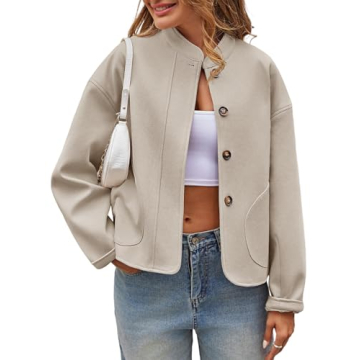 Stylish Tankaneo Women's Oversized Short Pea Coats - Cozy & Chic Casual Jackets