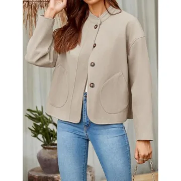 Tankaneo Women's Oversized Short Pea Coat - Stylish & Cozy