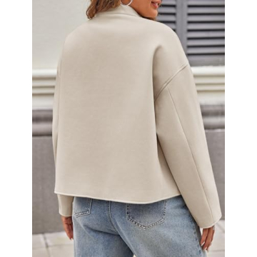 Tankaneo Women's Oversized Short Pea Coat - Stylish & Cozy