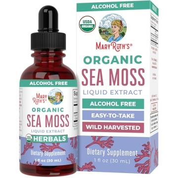 MaryRuth's USDA Organic Irish Sea Moss Liquid Drops | Organic Irish Moss | Chondrus crispus | Formulated for Adults & Kids Ages 14+ | Unflavored | Sugar Free | Vegan | Non-GMO | 1 Fl Oz
