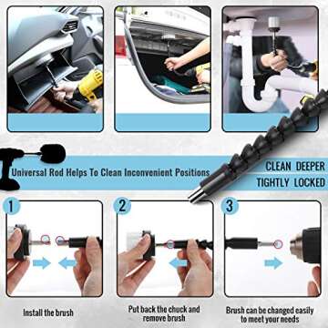 HIWARE 16 Pcs Drill Brush Kit for Ultimate Clean