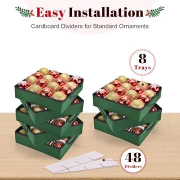 Keten Ornament Storage Box - Organize 128 Holiday Ornaments