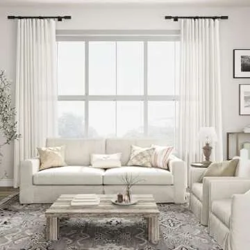 SPWIY Linen Curtains 90 Inch Length 2 Panels Set Back Tab Pocket Semi Sheer Curtains Flax Linen Breathable Window Drapes Country Farmhouse Decor 90 Inches Long for Living Bedroom Cream Ivory