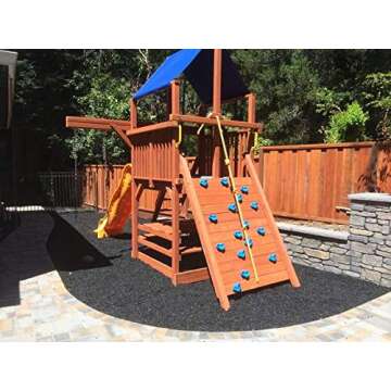 Playsafer Rubber Mulch Nuggets Protective Flooring for Playgrounds, Swing-Sets, Play Areas, and Landscaping (40 LBS - 1.55 CU. FT., Black)
