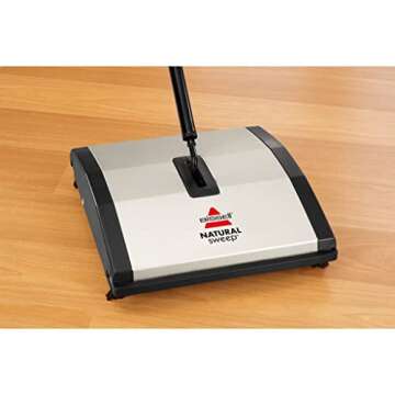 Bissell Natural Sweep Carpet and Floor Sweeper with Dual Brush Rotating System and 2 Corner Edge Brushes, 92N0A, 4.2 lb.
