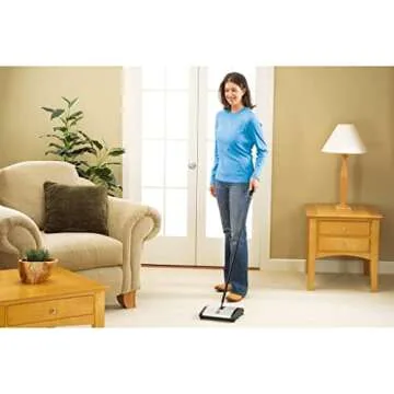 Bissell Natural Sweep Carpet and Floor Sweeper with Dual Brush Rotating System and 2 Corner Edge Brushes, 92N0A, 4.2 lb.