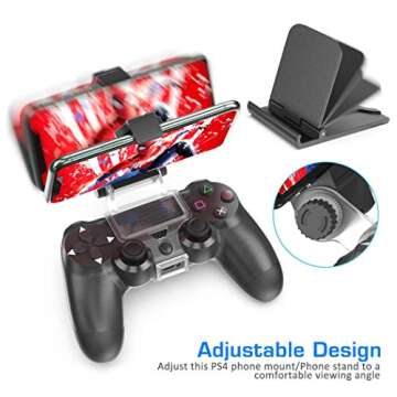 OIVO PS4 Controller Phone Mount Clip for Remote Play and Mobile Gaming Clamp