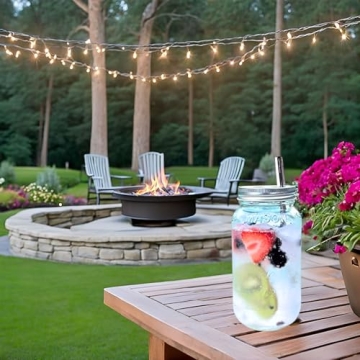 Jarming Collections Mason Jar Cups Drinking Glasses - Includes Mason Jar Lids & Straws, Coffee & Smoothie Cups Glass Jar Set, 24 oz Mason Jars with Lids and Straws, Dishwasher & Freezer Safe(Set of 2)