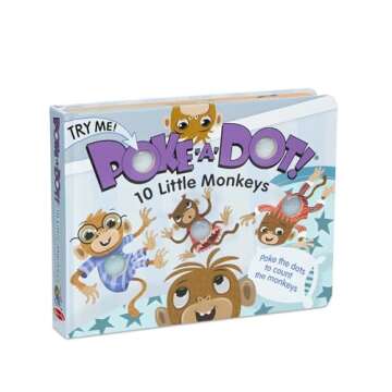 Melissa & Doug Children's Book - Poke-a-Dot: 10 Little Monkeys (Board Book with Buttons to Pop) - FSC Certified