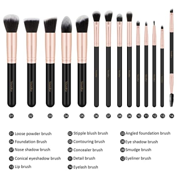 14 Piece Professional Makeup Brush Set for Flawless Application