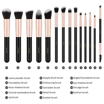 14 Piece Professional Makeup Brush Set for Flawless Application