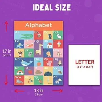 8 Educational ABC Posters for Toddlers, 13x17 Inch - Preschool Posters and Kindergarten Posters for Classroom. Large Days of the Week Learning Posters Toddler Educational Posters Made in USA.