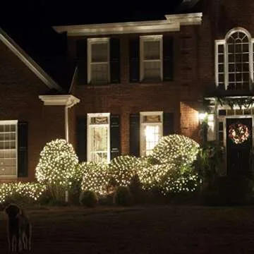 Kringle Traditions Clear Net Lights, Christmas Lights Outdoor Net, Outdoor Decorative Lights Christm...