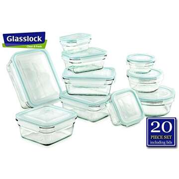 GlassLock Food Storage Containers Set – 20 Pieces