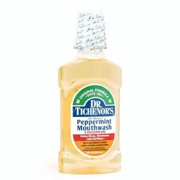 Dr. Tichenor's Peppermint Mouthwash Concentrate - Oral Rinse for Bad Breath and Oral Health with a Minty Punch for Soothing Relief of Minor Sore Throat Irritation - 8 Ounce (Pack of 3)