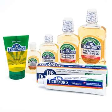 Dr. Tichenor's Peppermint Mouthwash Concentrate - Oral Rinse for Bad Breath and Oral Health with a Minty Punch for Soothing Relief of Minor Sore Throat Irritation - 8 Ounce (Pack of 3)