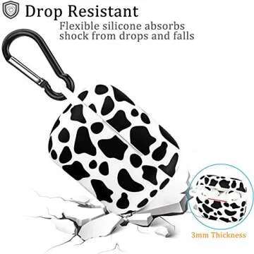 Cute YOMPLOW Cow Silicone Case for AirPods Pro - Durable & Stylish