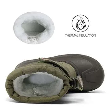 NORTIV 8 Kids Snow Boots - Waterproof, Warm Booties for Kids 5+